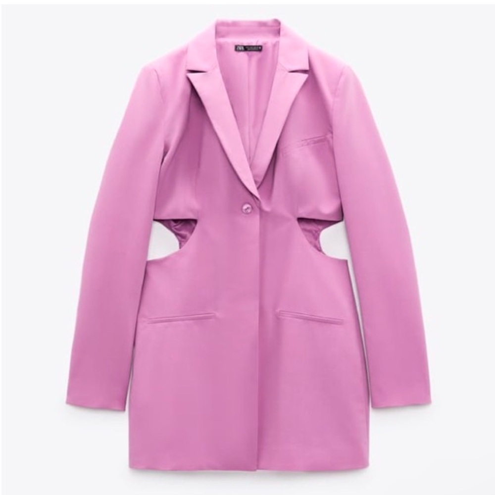 ZARA Lilac Cut Out Blazer Dress – Size L, NWT, Blogger Favorite, Sold Out! - Picture 7 of 13